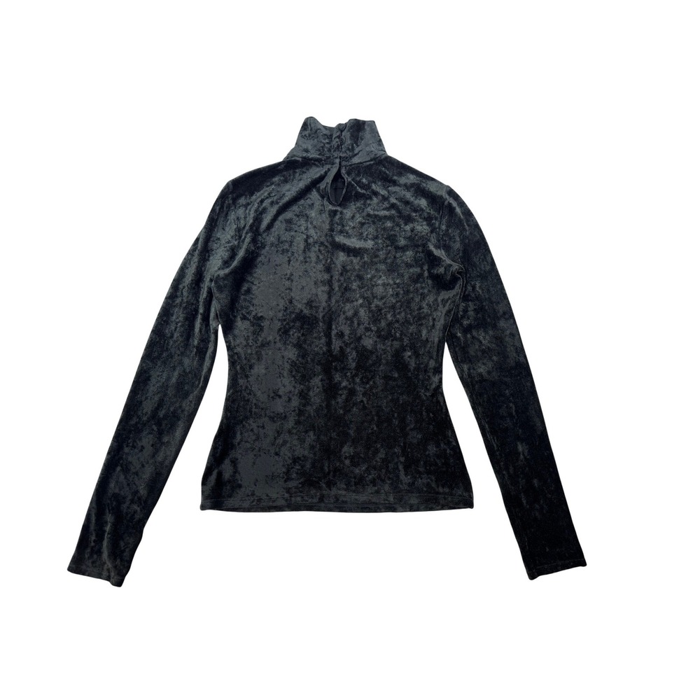 Theory Women's Deep‎ Green Crushed Velvet Turtleneck Top Size S. Quiet Luxury - Picture 3 of 9